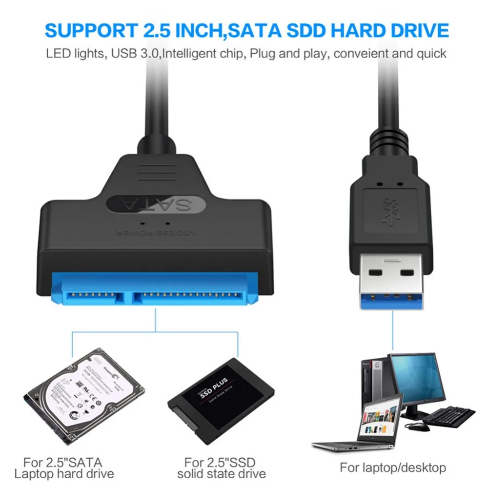 SATA to USB Cable USB 3.0 Hard Driver Adapter for 2.5" HDD/SSD SATA III Hard Disk Drive USB SATA Converter - Image 5