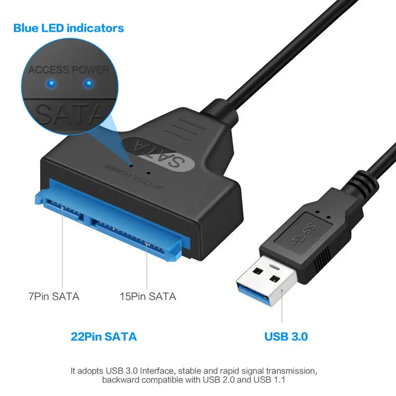 SATA to USB Cable USB 3.0 Hard Driver Adapter for 2.5" HDD/SSD SATA III Hard Disk Drive USB SATA Converter - Image 4